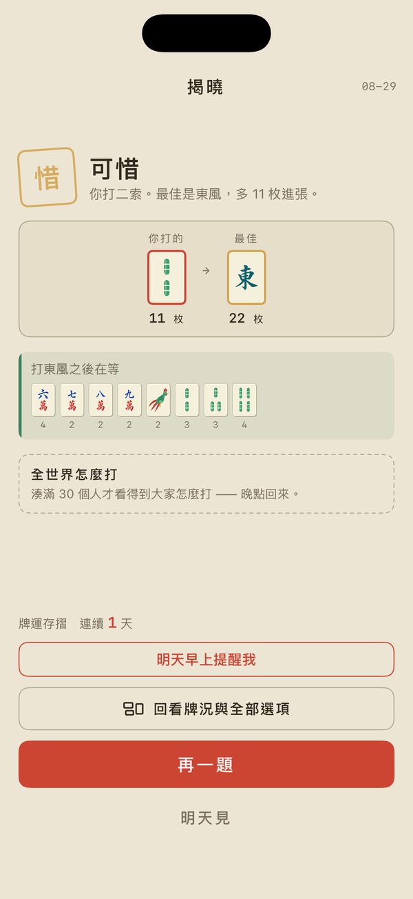 詰牌揭曉：最佳打法與進張數比較
